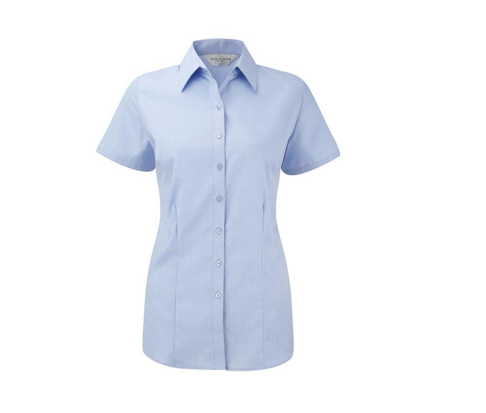Russell Collection JZ63F - Ladies' Short Sleeve Herringbone Shirt