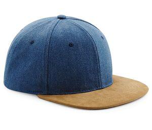 BEECHFIELD BF668 - Suede Peak Snapback Denim Blue