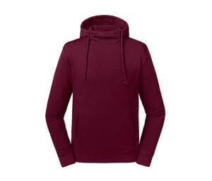 Russell RU209M - Pure Organic high neck hooded sweatshirt Burgundy