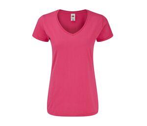 Fruit of the Loom SC155 - Women's v-neck t-shirt Fuchsia