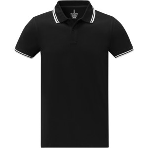 Elevate Life 38108 - Amarago short sleeve men's tipping polo Solid Black