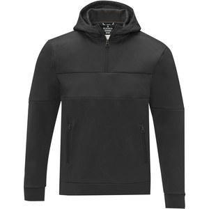 Elevate Life 39472 - Sayan men's half zip anorak hooded sweater Solid Black