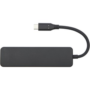 PF Concept 124368 - Loop RCS recycled plastic multimedia adapter USB 2.0-3.0 with HDMI port Solid Black