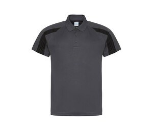 JUST COOL JC043 - CONTRAST COOL POLO Charcoal/ Jet Black
