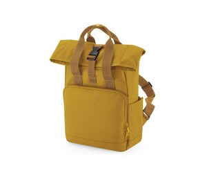 BAG BASE BG118S - RECYCLED MINI TWIN HANDLE ROLL-TOP LAPTOP BACKPACK Mustard