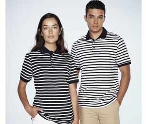 Front Row FR230 - Striped jersey polo shirt